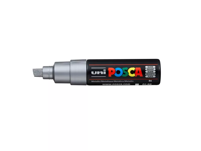 Marcatore a Tempera Uni Posca PC8K Uni-Ball - Punta Scalpello - 8 mm - M PC8K ARG (Argento) Marcatore a Tempera Uni Posca PC8K Uni-Ball - Punta Scalpello - 8 mm - M PC8K ARG (Argento)