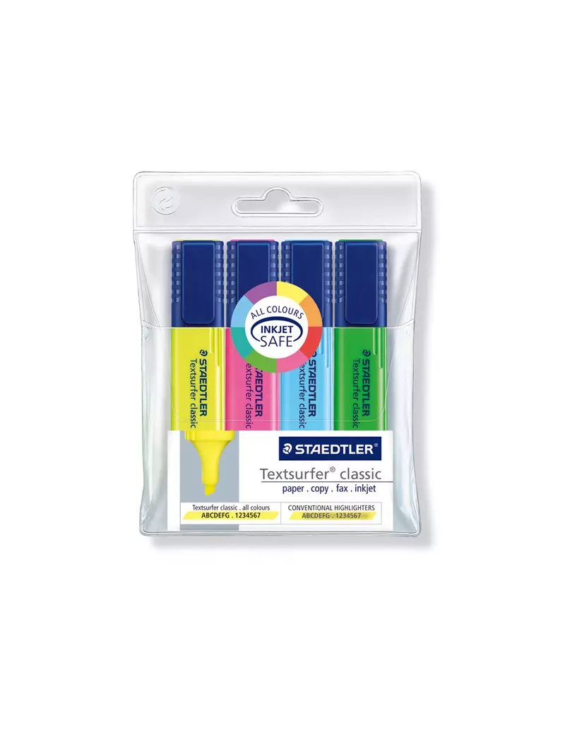 Evidenziatore Textsurfer Classic Staedtler - 1-5 mm - 364-WP4 (Assortiti Conf. 4) Evidenziatore Textsurfer Classic Staedtler - 1-5 mm - 364-WP4 (Assortiti Conf. 4)