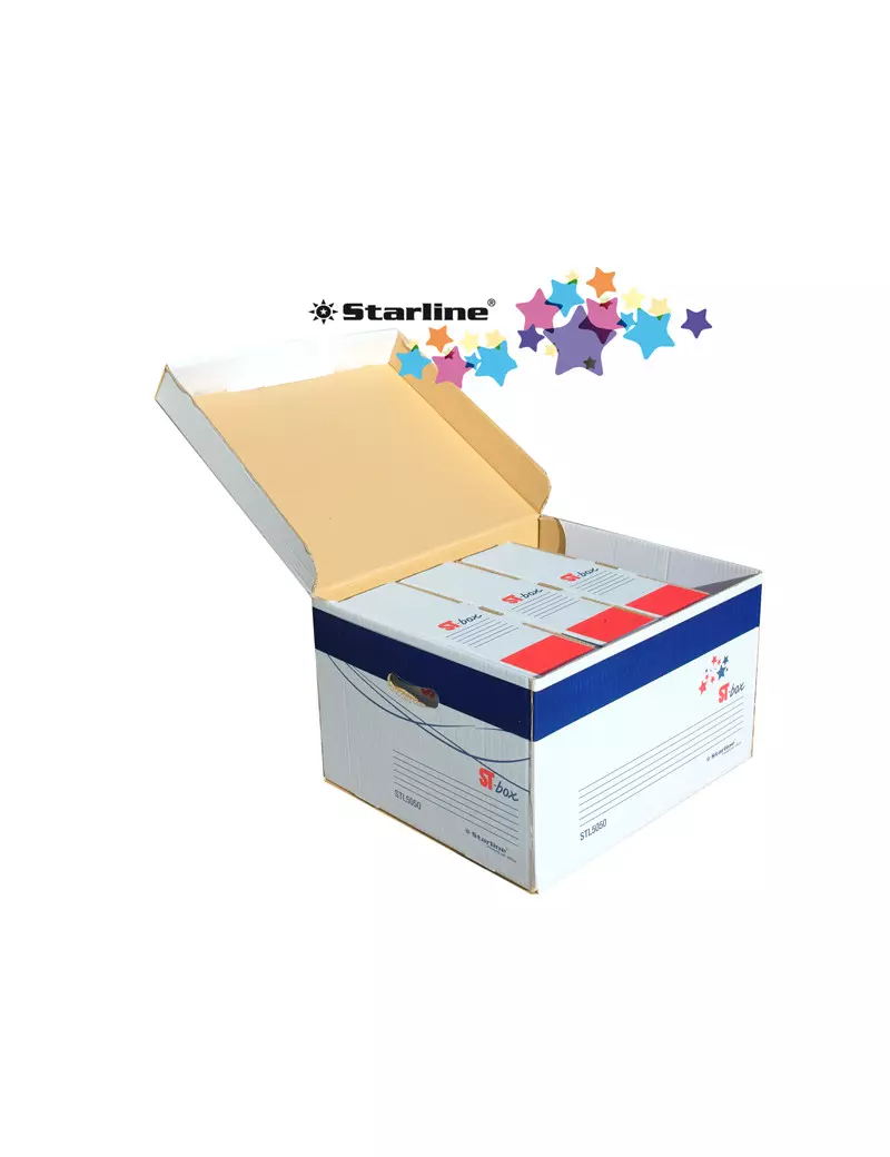 Scatola Archivio ST-Box Starline - 37,5x26,5x43 cm - 8800.1903 (Bianco e Blu Conf. 5)