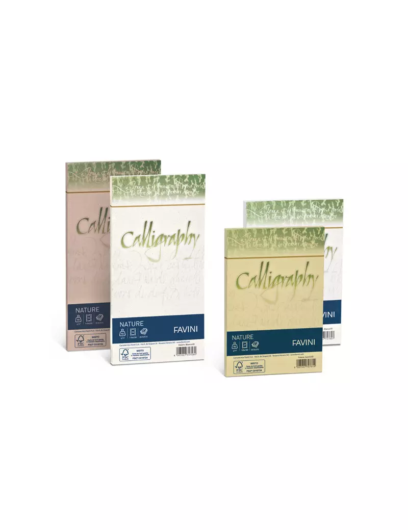 Buste Calligraphy Nature Favini - 11x22 cm - 120 g - A57C104 (Mandorla Conf. 25) Buste Calligraphy Nature Favini - 11x22 cm - 120 g - A57C104 (Mandorla Conf. 25)