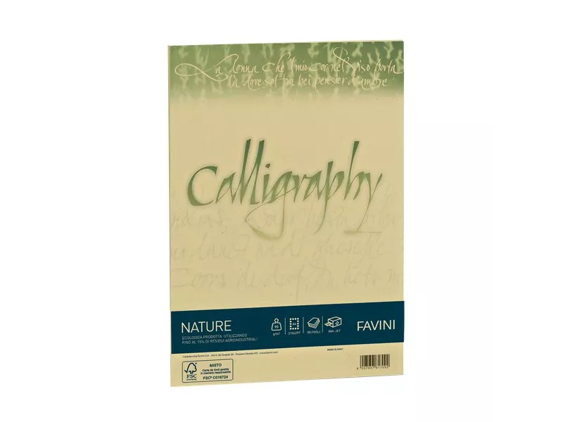 Fogli Calligraphy Nature Favini - A4 - 250 g - A69C564 (Mandorla Conf. 50)