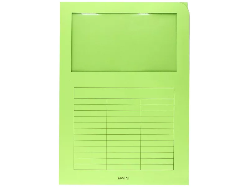 Cartellina in Cartoncino Signo Favini - con Finestra - 22x31 cm - 140 g - A51M124 (Verde Pistacchio Conf. 10)