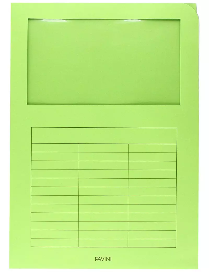 Cartellina in Cartoncino Signo Favini - con Finestra - 22x31 cm - 140 g - A51M124 (Verde Pistacchio Conf. 10)