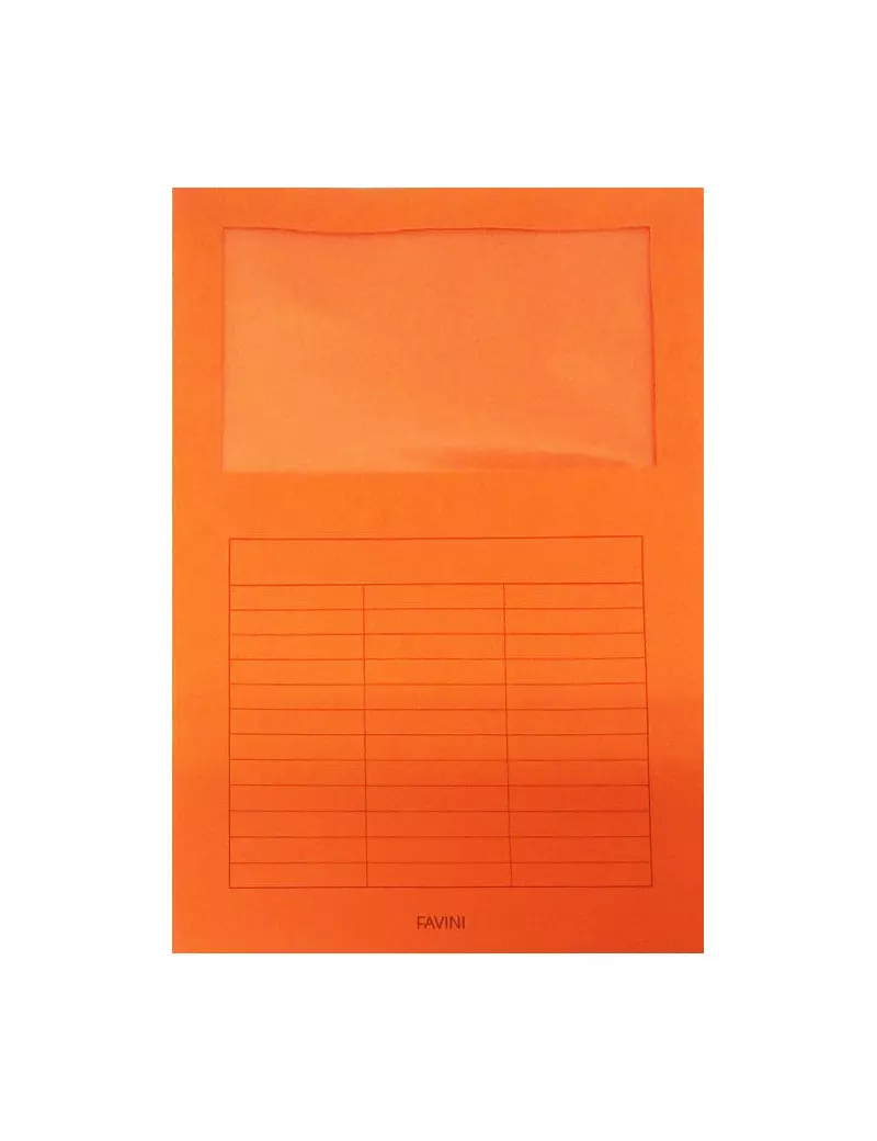 Cartellina in Cartoncino Signo Favini - con Finestra - 22x31 cm - 140 g - A51E124 (Arancio Conf. 10)