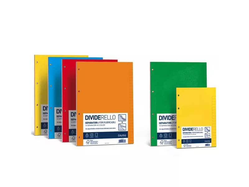 Separatore Dividerello Favini - 15x21 cm - 220 g - A56Y105 (Assortiti Conf. 10)