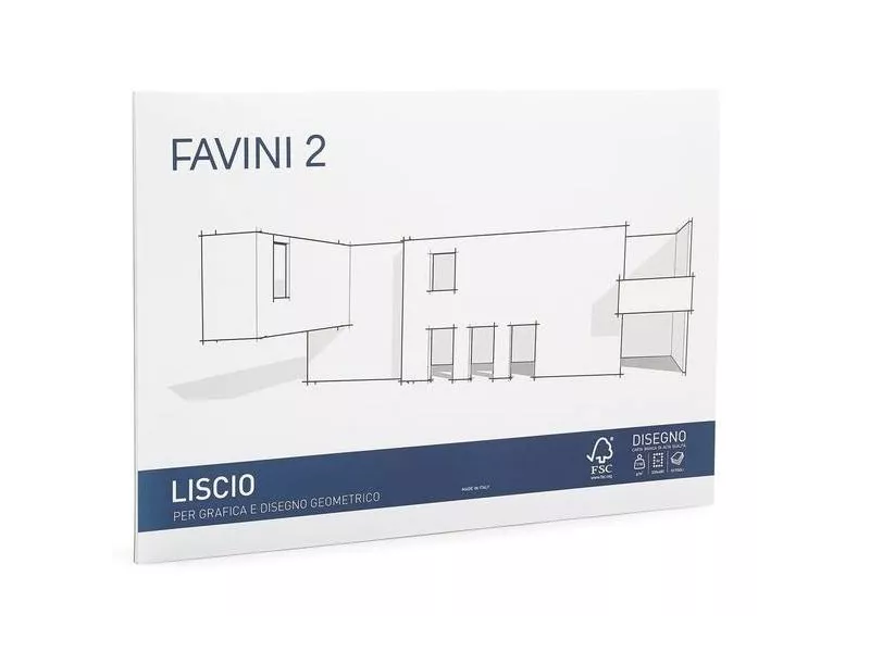 Album da Disegno Favini 2 - 24x33 cm - Liscio - A140514 (Bianco)