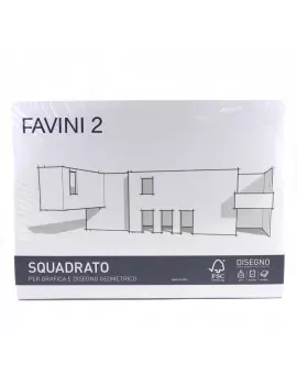 Album da Disegno Favini 2 - 24x33 cm - Liscio Riquadrato - 110 g - A150514 (Bianco Conf. 10)