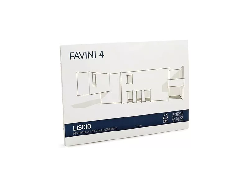 Album da Disegno Favini 4 - 24x33 cm - Liscio - 220 g - A166504 (Bianco)