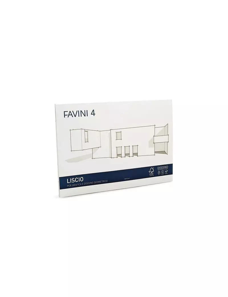 Album da Disegno Favini 4 - 24x33 cm - Liscio - 220 g - A166504 (Bianco)