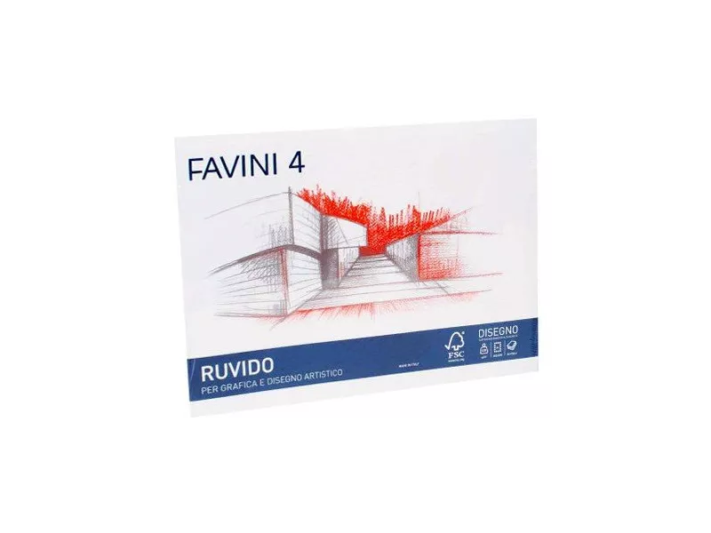 Album da Disegno Favini 4 - 24x33 cm - Ruvido - 220 g - A168504 (Bianco)