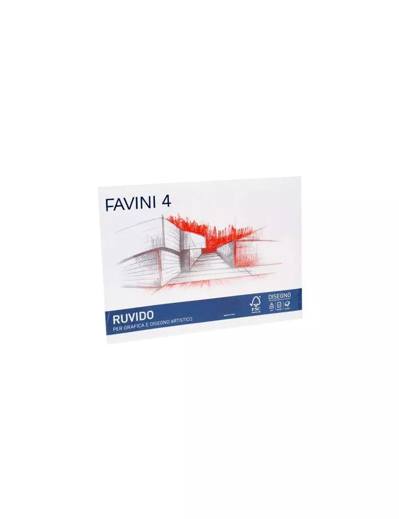 Album da Disegno Favini 4 - 24x33 cm - Ruvido - 220 g - A168504 (Bianco)
