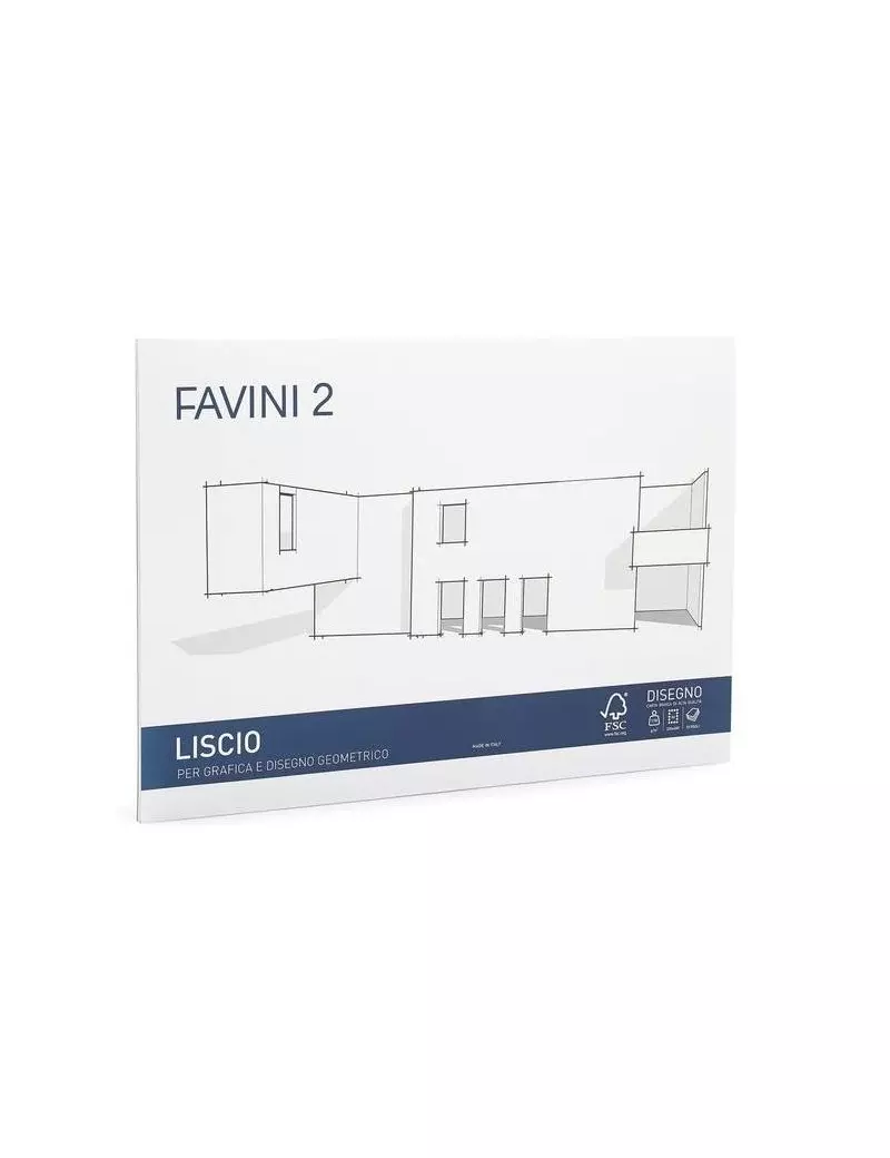 Album da Disegno Favini 2 - 33x48 cm - Liscio - 110 g - A170313 (Bianco)
