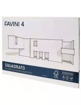 Album da Disegno Favini 4 - 33x48 cm - Liscio Riquadrato - 220 g - A167503 (Bianco)