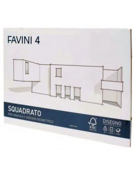 Album da Disegno Favini 4 - 33x48 cm - Liscio Riquadrato - 220 g - A167503 (Bianco)