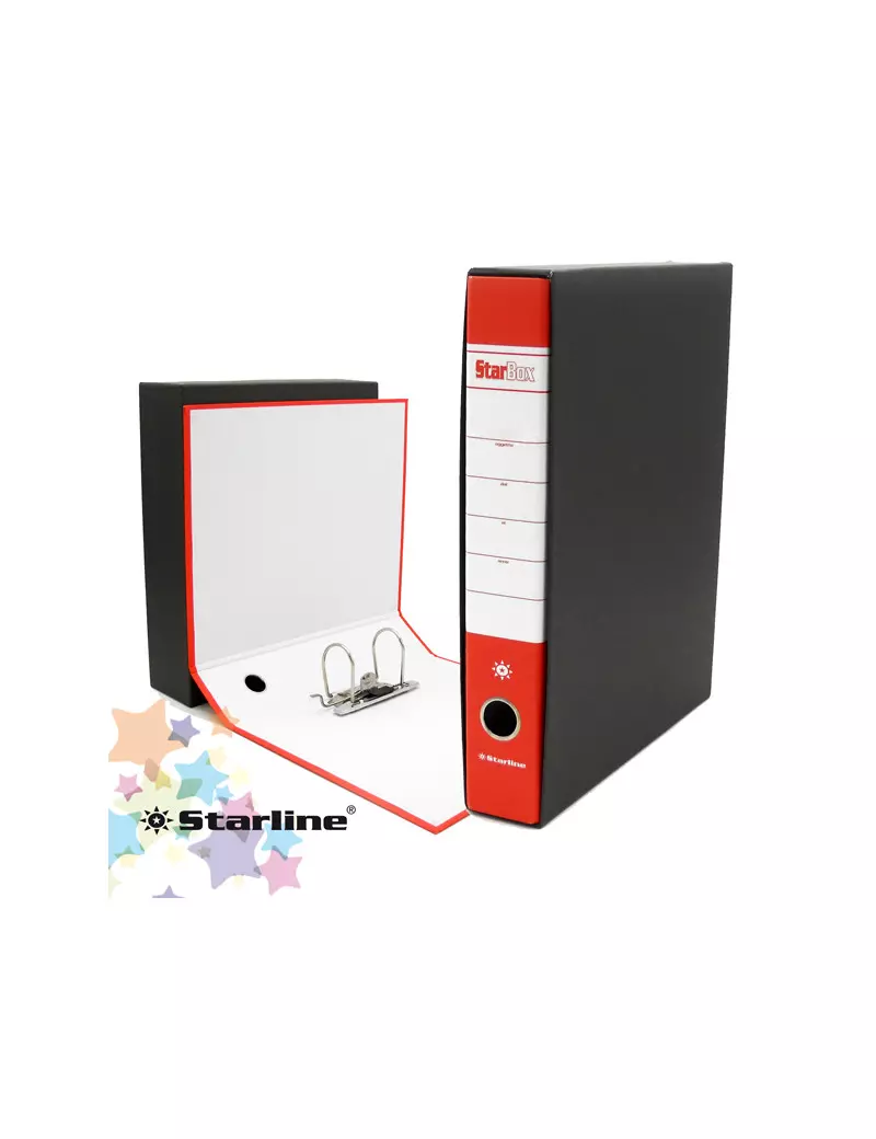 Registratore Starbox Starline - Protocollo - Dorso 5 - 28,5x31,5 cm (Rosso) Registratore Starbox Starline - Protocollo - Dorso 5 - 28,5x31,5 cm (Rosso)