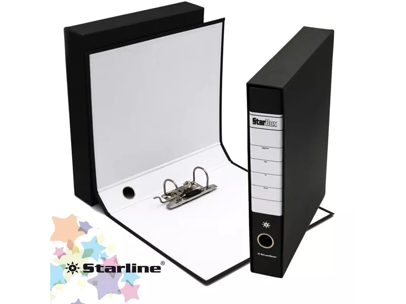 Registratore Starbox Starline - Protocollo - Dorso 5 - 28,5x31,5 cm (Nero) Registratore Starbox Starline - Protocollo - Dorso 5 - 28,5x31,5 cm (Nero)