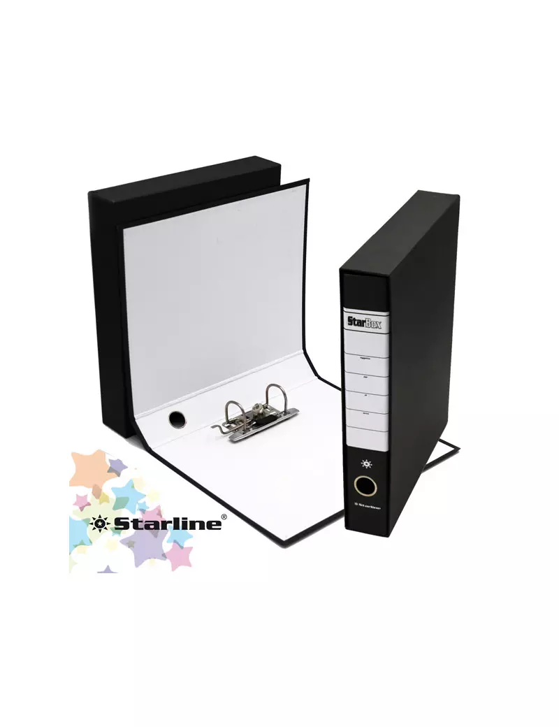 Registratore Starbox Starline - Protocollo - Dorso 5 - 28,5x31,5 cm (Nero) Registratore Starbox Starline - Protocollo - Dorso 5 - 28,5x31,5 cm (Nero)