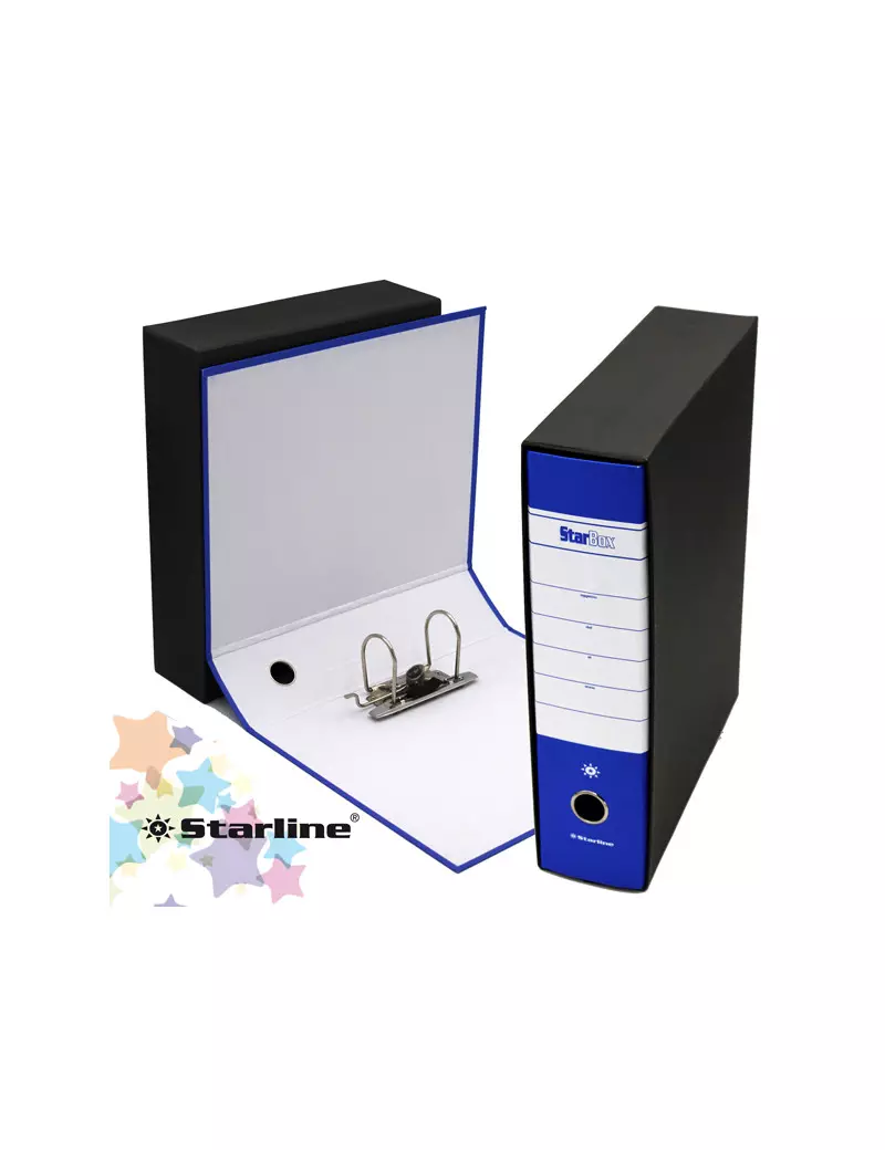 Registratore Starbox Starline - Protocollo - Dorso 8 - 28,5x35 cm (Blu) Registratore Starbox Starline - Protocollo - Dorso 8 - 28,5x35 cm (Blu)