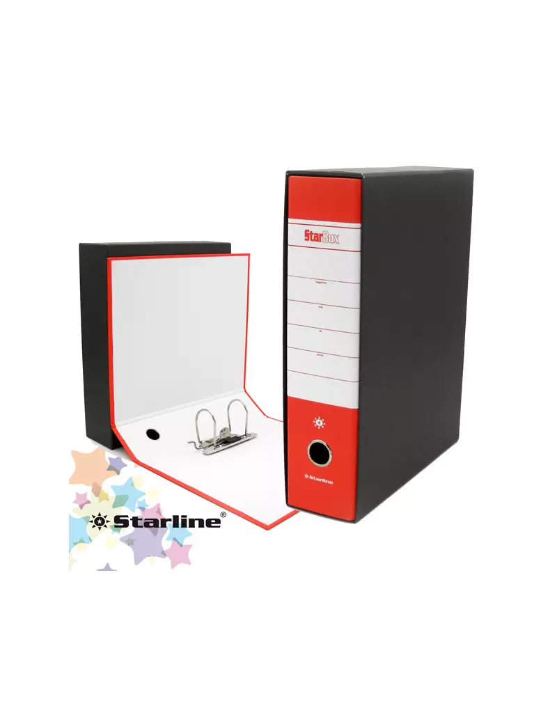 Registratore Starbox Starline - Protocollo - Dorso 8 - 28,5x35 cm (Rosso) Registratore Starbox Starline - Protocollo - Dorso 8 - 28,5x35 cm (Rosso)
