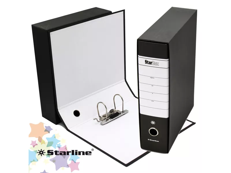 Registratore Starbox Starline - Protocollo - Dorso 8 - 28,5x35 cm (Nero) Registratore Starbox Starline - Protocollo - Dorso 8 - 28,5x35 cm (Nero)