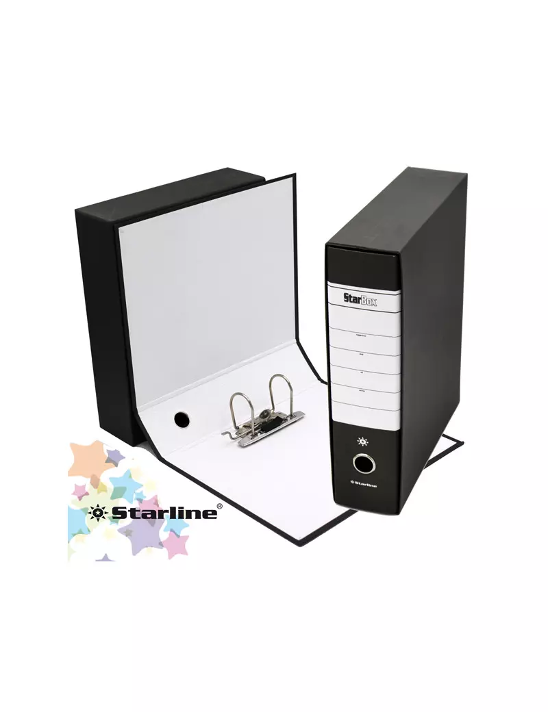 Registratore Starbox Starline - Protocollo - Dorso 8 - 28,5x35 cm (Nero) Registratore Starbox Starline - Protocollo - Dorso 8 - 28,5x35 cm (Nero)