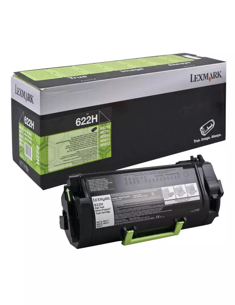 Toner Originale Lexmark 62D2H0E 622H (Nero 25000 pagine)