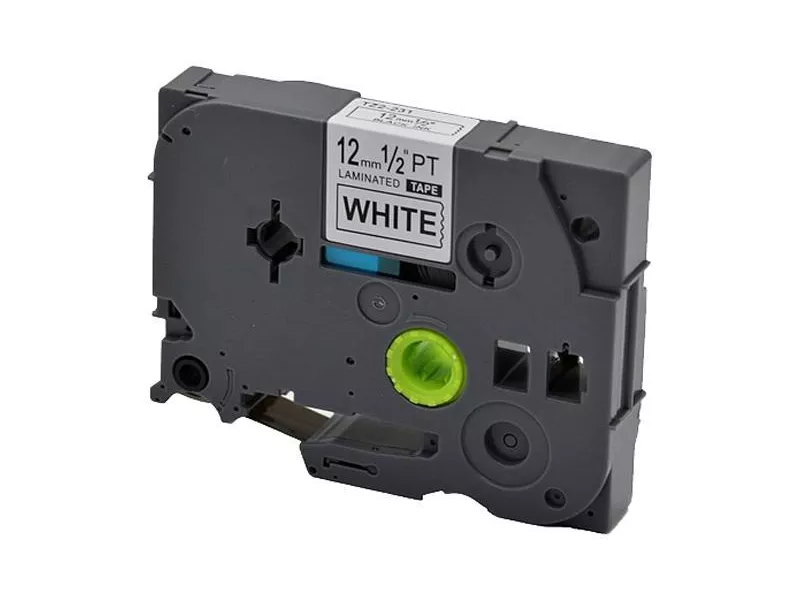 Nastro Compatibile Brother TZe-231 - 12 mm x 8 m - Laminato (Nero su Bianco)