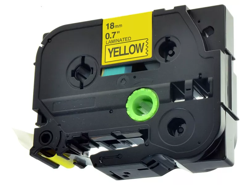 Nastro Compatibile Brother TZe-641 - 18 mm x 8 m - Laminato (Nero su Giallo)