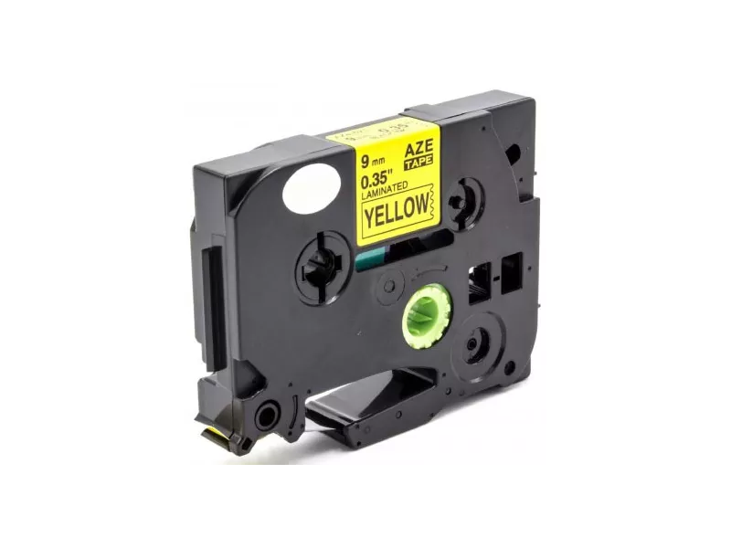 Nastro Compatibile Brother TZe-621 - 9 mm x 8 m - Laminato (Nero su Giallo)