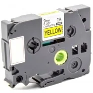 Nastro Compatibile Brother TZe-FX621 - 9 mm x 8 m - Laminato (Nero su Giallo)