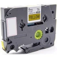 Nastro Compatibile Brother TZe-FX611 - 6 mm x 8 m - Laminato (Nero su Giallo)