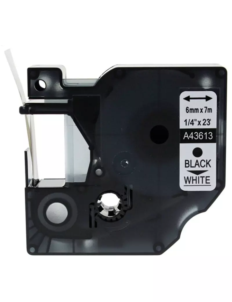 Nastro Compatibile Dymo S0720780 - 43613 - 6 mm x 7 m (Nero su Bianco) Nastro Compatibile Dymo S0720780 - 43613 - 6 mm x 7 m (Nero su Bianco)