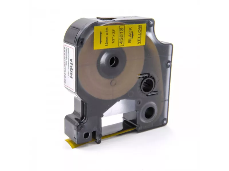 Nastro Compatibile Dymo S0720580 - 45018 - 12 mm x 7 m (Nero su Giallo)