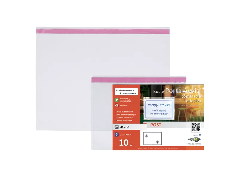 Buste Porta Avvisi Post Sei Rota - 42x30 cm - 410042 (Trasparente Conf. 10) Buste Porta Avvisi Post Sei Rota - 42x30 cm - 410042 (Trasparente Conf. 10)