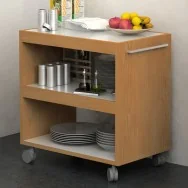 Carrello per Punto Caffè Artexport - 70x43,8x73 cm - 2851 (Noce e Bianco)