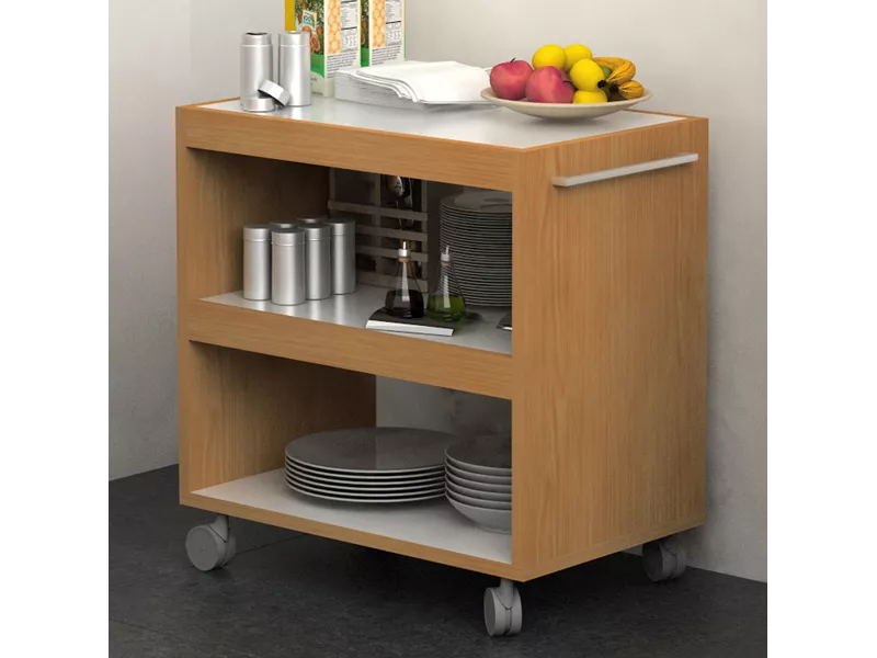 Carrello per Punto Caffè Artexport - 70x43,8x73 cm - 2851 (Noce e Bianco) Carrello per Punto Caffè Artexport - 70x43,8x73 cm - 2851 (Noce e Bianco)