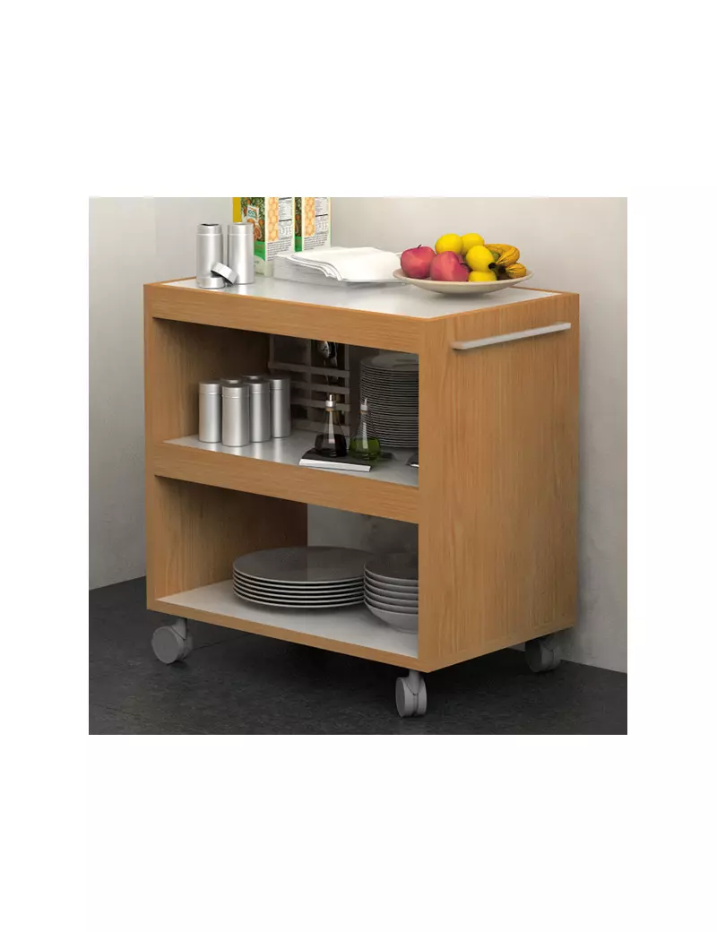 Carrello per Punto Caffè Artexport - 70x43,8x73 cm - 2851 (Noce e Bianco)