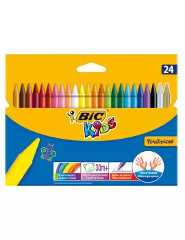 Pastelli a Cera Plastidecor Bic - 8 mm - 8297721 (Assortiti Conf. 24)