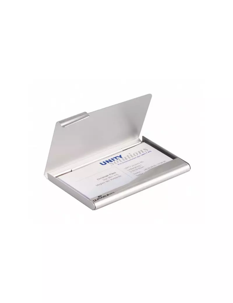 Portabiglietti da Visita Box Durable - Acciaio - 2415-23 (Argento) Portabiglietti da Visita Box Durable - Acciaio - 2415-23 (Argento)