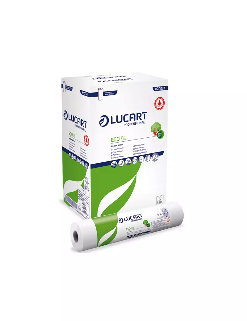 Lenzuolino Medico Lucart - 59 cm x 80 m (Bianco) Lenzuolino Medico Lucart - 59 cm x 80 m (Bianco)