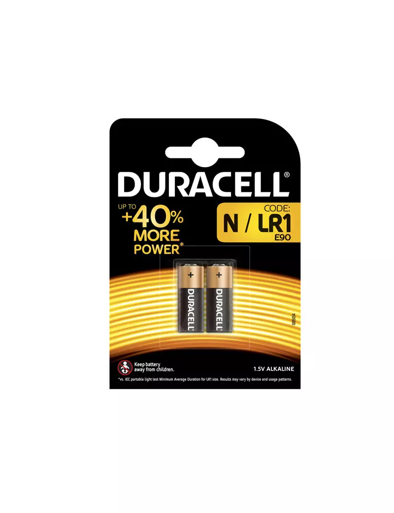 Pile Specialistiche Duracell - MN9100 N - 1,5 V - DURAMN9100/2 (Conf. 2) Pile Specialistiche Duracell - MN9100 N - 1,5 V - DURAMN9100/2 (Conf. 2)