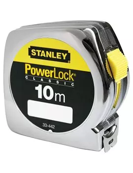 Flessometro in Metallo Powerlock Classic Stanley - 10 m - M33442 (Argento)