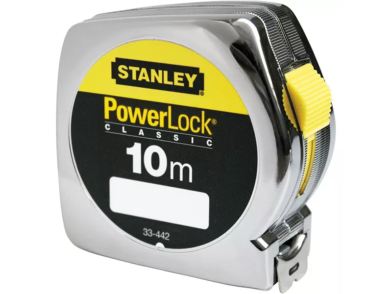 Flessometro in Metallo Powerlock Classic Stanley - 10 m - M33442 (Argento)