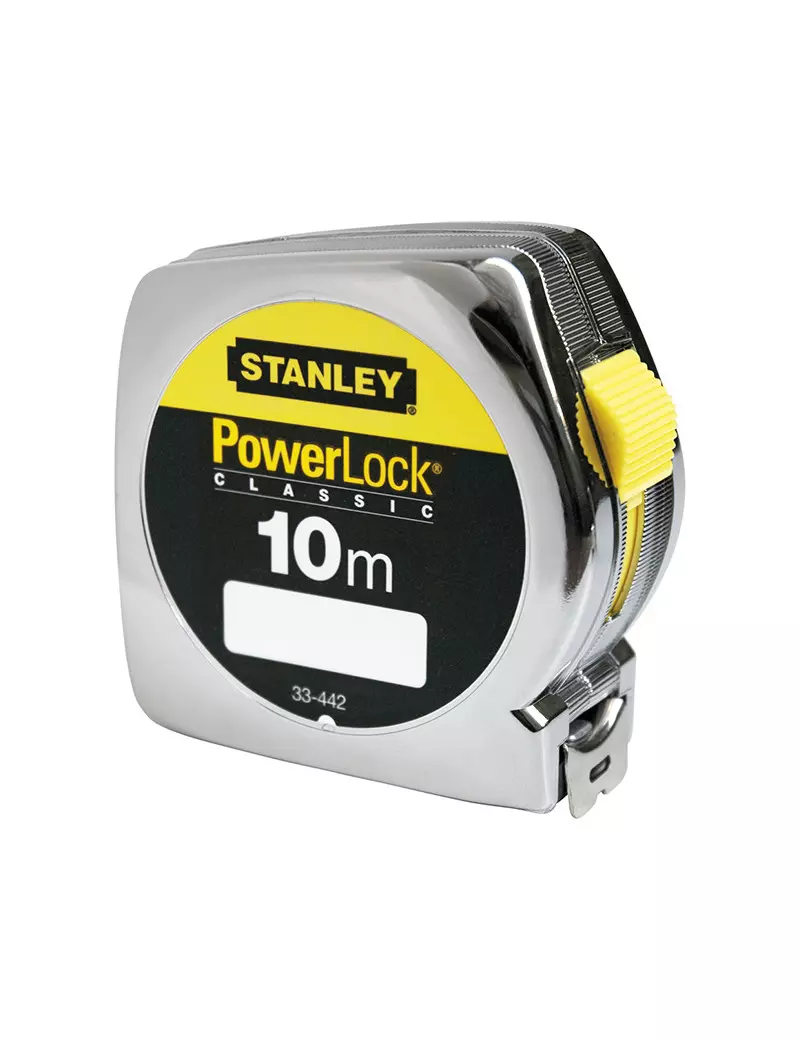 Flessometro in Metallo Powerlock Classic Stanley - 10 m - M33442 (Argento)