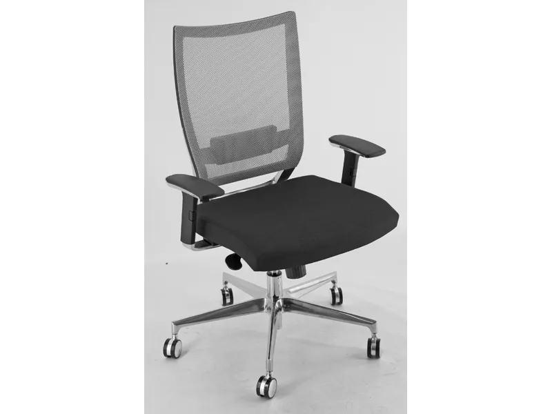 Sedia Semidirezionale Ergonomica Concept Unisit - Fili di Luce - COTXL/N (Nero e Grigio)