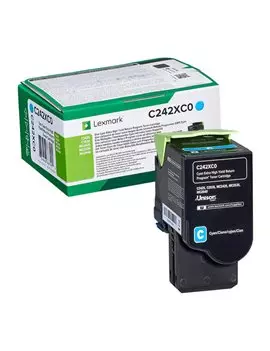 Toner Originale Lexmark C242XC0 (Ciano 3500 pagine)