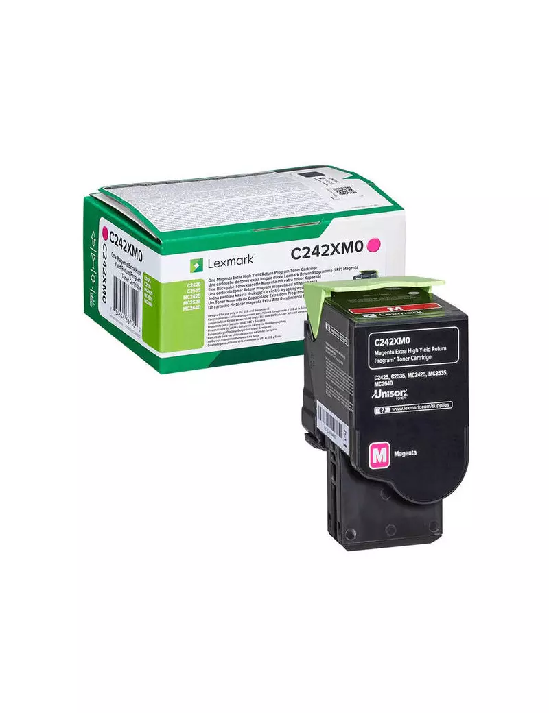 Toner Originale Lexmark C242XM0 (Magenta 3500 pagine) Toner Originale Lexmark C242XM0 (Magenta 3500 pagine)