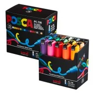 Marcatore Uni Posca a Tempera PC7M Uni-Ball - Tonda - 4,5-5,5 mm - M PC57M 15C (Assortiti Conf. 15)