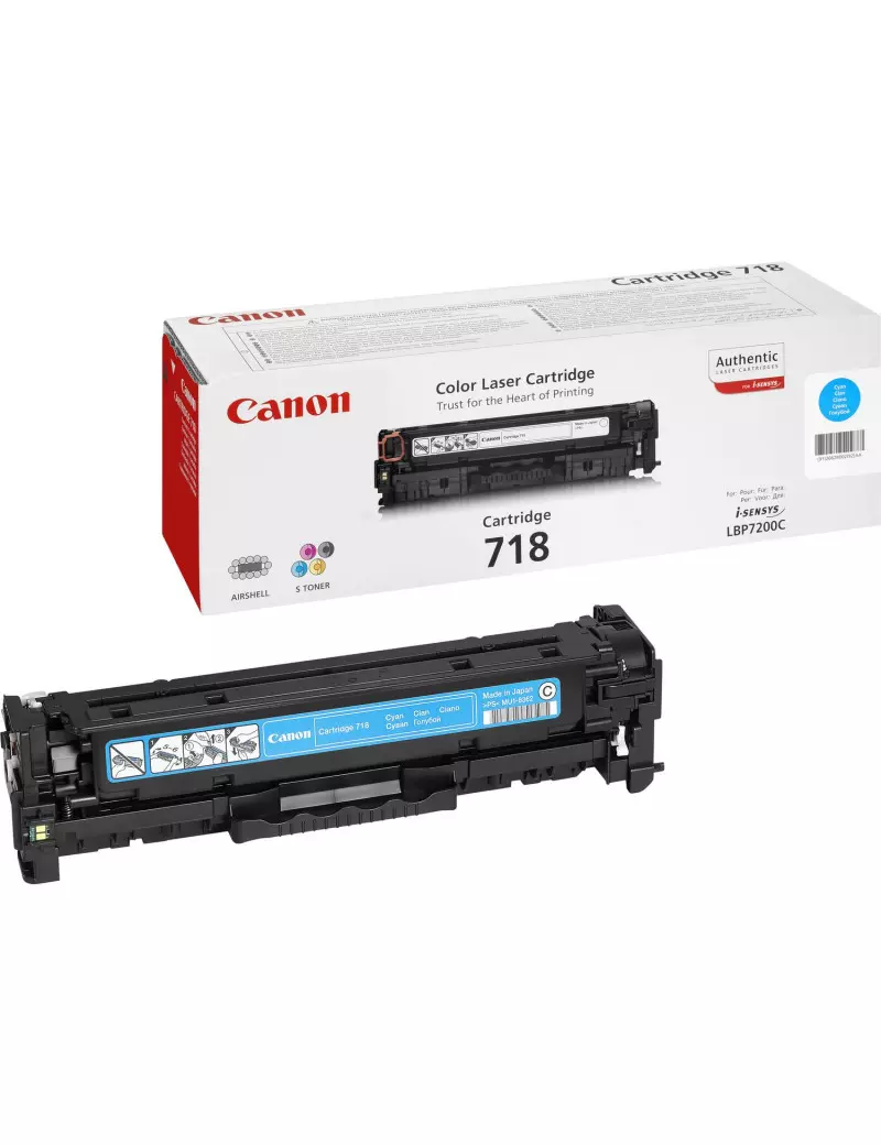 Toner Originale Canon 718c 2661B002 (Ciano 2900 pagine) Toner Originale Canon 718c 2661B002 (Ciano 2900 pagine)