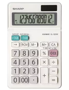Calcolatrice da Tavolo Sharp EL-320W - EL320W (Bianco)